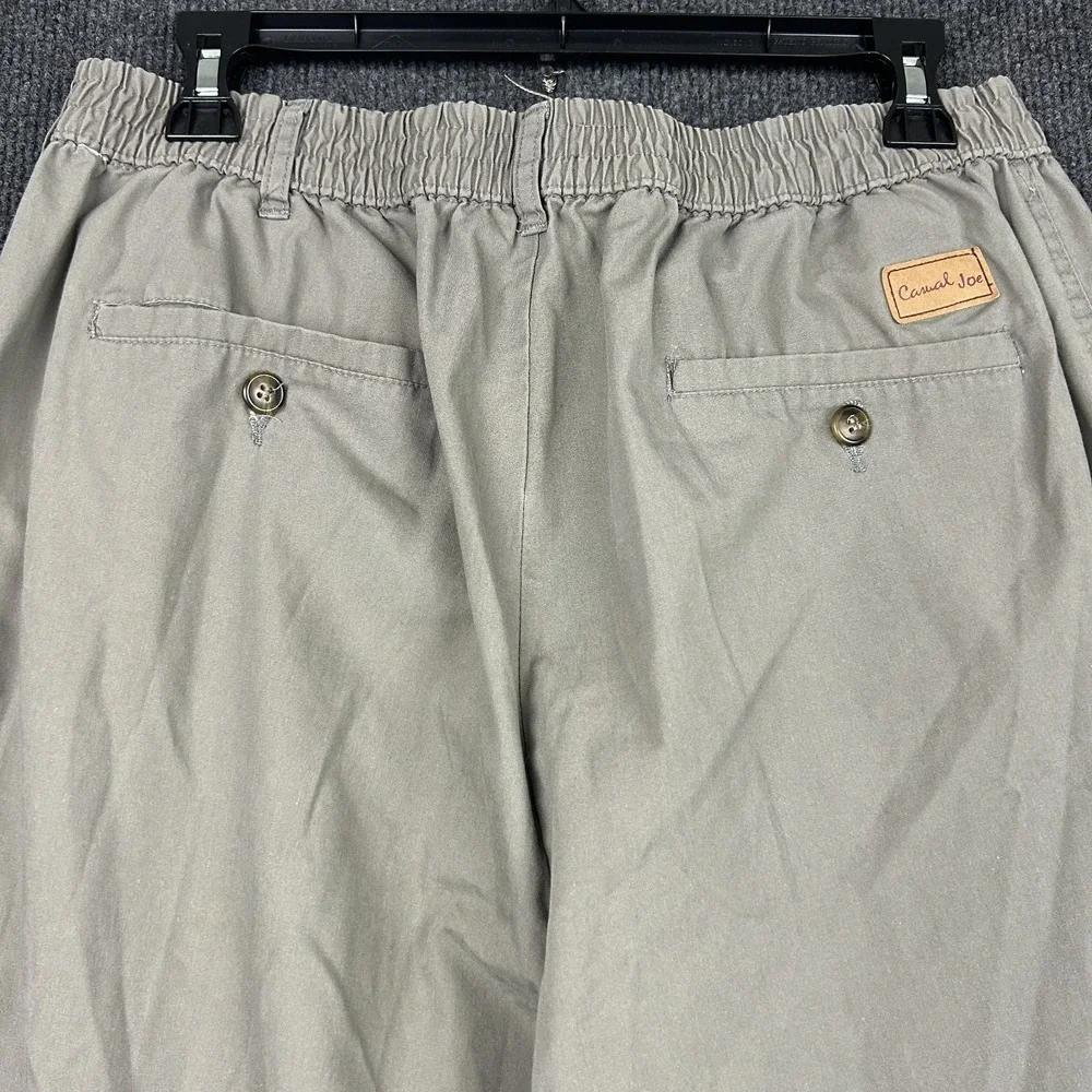 Casual Joe Men's Pants 40M Olive Green Gray Relaxed Casual Beach Lounge Cabana
